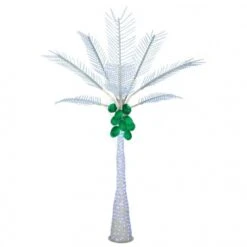 12.5 Foot LED Palm Tree With Coconuts: White LEDs