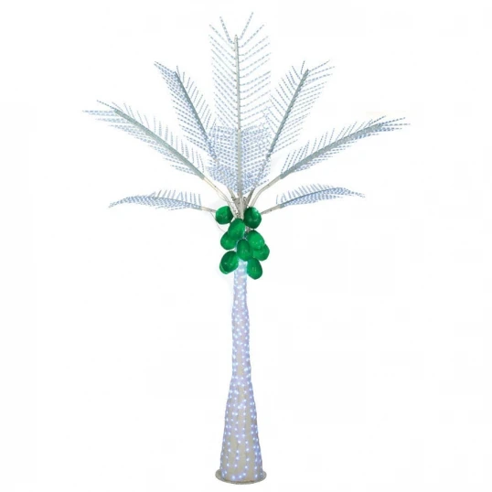 12.5 Foot LED Palm Tree With Coconuts: White LEDs 1 12.5 Foot LED Palm Tree With Coconuts: White LEDs