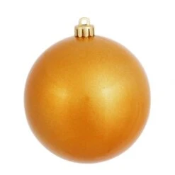 3 Inch UV Resistant Antique Gold Candy Ball Ornament: Set Of 12