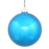 3 Inch UV Resistant Turquoise Shiny Ball Ornament: Set Of 12