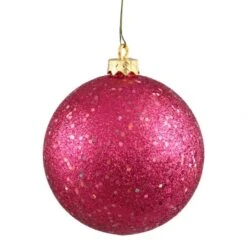 4 Inch Wine Sequin Ball Ornament: Set Of 6