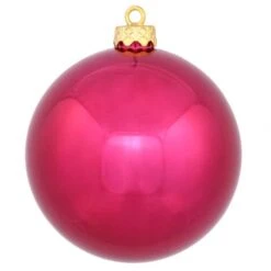 8 Inch UV Resistant Wine Shiny Ball Ornament