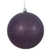 3 Inch Plum Glitter Ball Ornament: Set Of 12