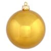 3 Inch UV Resistant Antique Gold Shiny Ball Ornament: Set Of 12