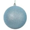 4.75 Inch Baby Blue Glitter Ball Ornament: Set Of 4