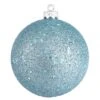 4 Inch Baby Blue Sequin Ball Ornament: Set Of 6