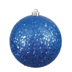 8 Inch Blue Sequin Ball Ornament