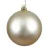 3 Inch UV Resistant Champagne Matte Ball Ornament: Set Of 12