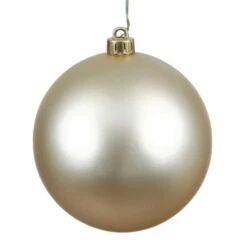 3 Inch UV Resistant Champagne Matte Ball Ornament: Set Of 12