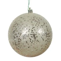 8 Inch Champagne Sequin Ball Ornament