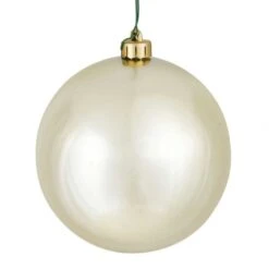 8 Inch UV Resistant Champagne Shiny Ball Ornament