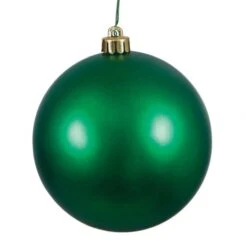 2.4 Inch UV Resistant Emerald Matte Ball Ornament: Set Of 24
