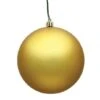 4.75 Inch UV Resistant Gold Matte Ball Ornament: Set Of 4
