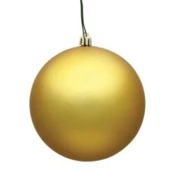 2.4 Inch UV Resistant Gold Matte Ball Ornament: Set Of 24