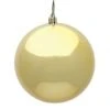 4.75 Inch UV Resistant Gold Shiny Ball Ornament: Set Of 4