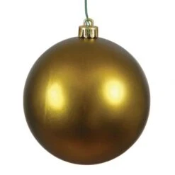 3 Inch UV Resistant Olive Matte Ball Ornament: Set Of 12