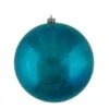 3 Inch UV Resistant Sea Blue Shiny Ball Ornament: Set Of 12