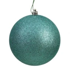4.75 Inch Sea Foam Glitter Ball Ornament: Set Of 4