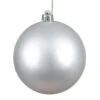 3 Inch UV Resistant Silver Matte Ball Ornament: Set Of 12