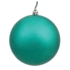 3 Inch UV Resistant Teal Candy Ball Ornament: Set Of 12