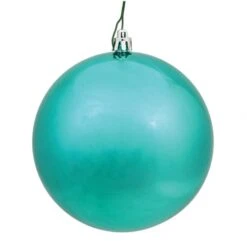 8 Inch UV Resistant Teal Shiny Ball Ornament