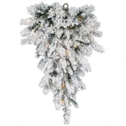 36 Inch Snow Ridge Christmas Teardrop: Clear Lights