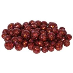 20/25/30MM Wine Glittered Styrofoam Ball Ornaments: (Set Of 68-72)