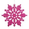 6.25 Inch Artificial Glitter Snowflake Ornament (set Of 12): Magenta