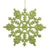 6.25 Inch Artificial Glitter Snowflake Ornament (set Of 12): Lime