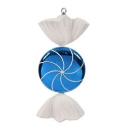 18.5 Inch Blue-White Swirl Candy Ornament