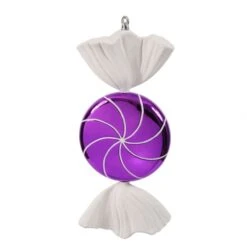 18.5 Inch Purple-White Swirl Candy Ornament