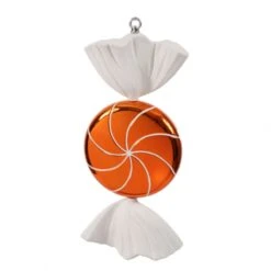 18.5 Inch Orange-White Swirl Candy Ornament