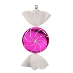 18.5 Inch Pink-White Swirl Candy Ornament