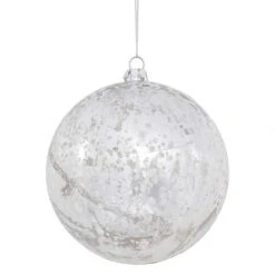 4 Inch Silver Shiny Mercury Ball Ornament: Set Of 6