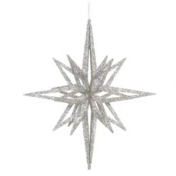12 Inch Silver Iridescent Star Ornament