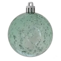 4 Inch Sea Foam Shiny Mercury Ball Ornament: Set Of 6
