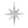 12 Inch Silver Iridescent Glitter Bethlehem Star Ornament: Set Of 2