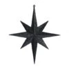 12 Inch Black Iridescent Glitter Bethlehem Star Ornament: Set Of 2