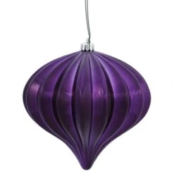 5.7 Inch Shiny Plum UV Protected Onion Ornament (Set Of 3)