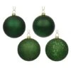2.4 Inch Shatterproof Emerald 4 Finish Plastic Christmas Ball Ornament (Set Of 24)