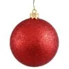 4 Inch Red Sequin Ball Ornament: Set Of 6
