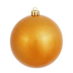 4 Inch Antique Gold Candy Ball Ornament: Set Of 6