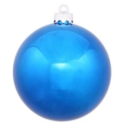 3 Inch Blue Shiny Ball Ornament: Set Of 32