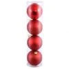 12 Inch Red 4-Finish Ball Ornament: Set Of 4