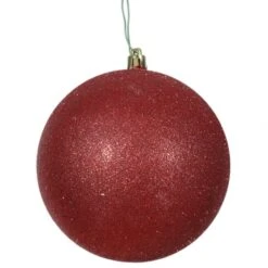 12 Inch Red Glitter Ball Ornament