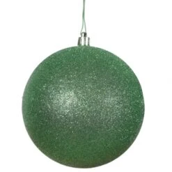12 Inch Green Glitter Ball Ornament