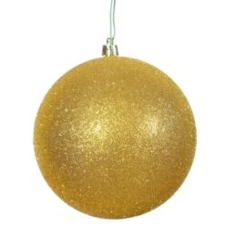 10 Inch Gold Glitter Ball Christmas Ornament