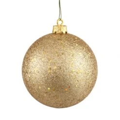 6 Inch Gold Sequin Ball Ornament: Set Of 4