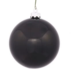 10 Inch Black Shiny Ball Ornament: UV Resistant