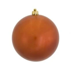 8 Inch Burnish Orange Candy Ball Christmas Ornament